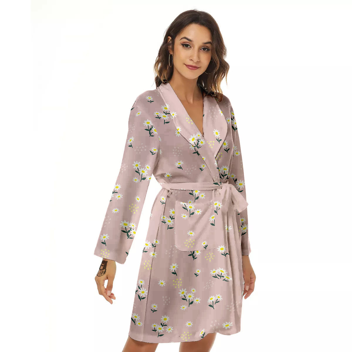 Flower Girly Spring Print Pattern Women's Robe-grizzshop