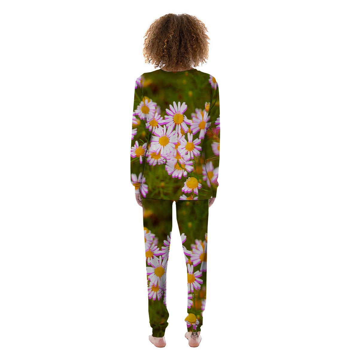 Flower Glitch Daisy Print Women's Pajamas-grizzshop