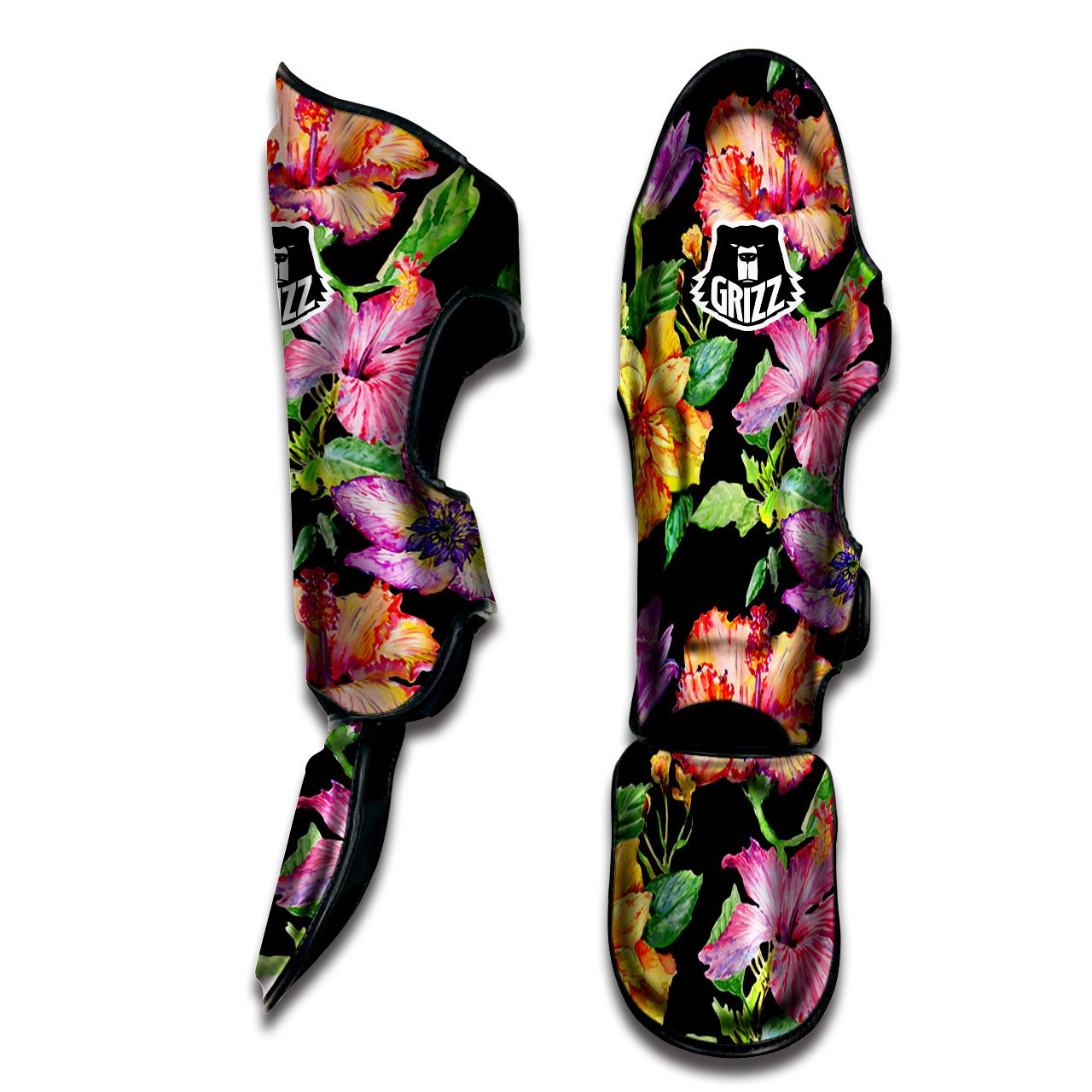 Flower Hawaiian Aloha Print Muay Thai Shin Guards-grizzshop