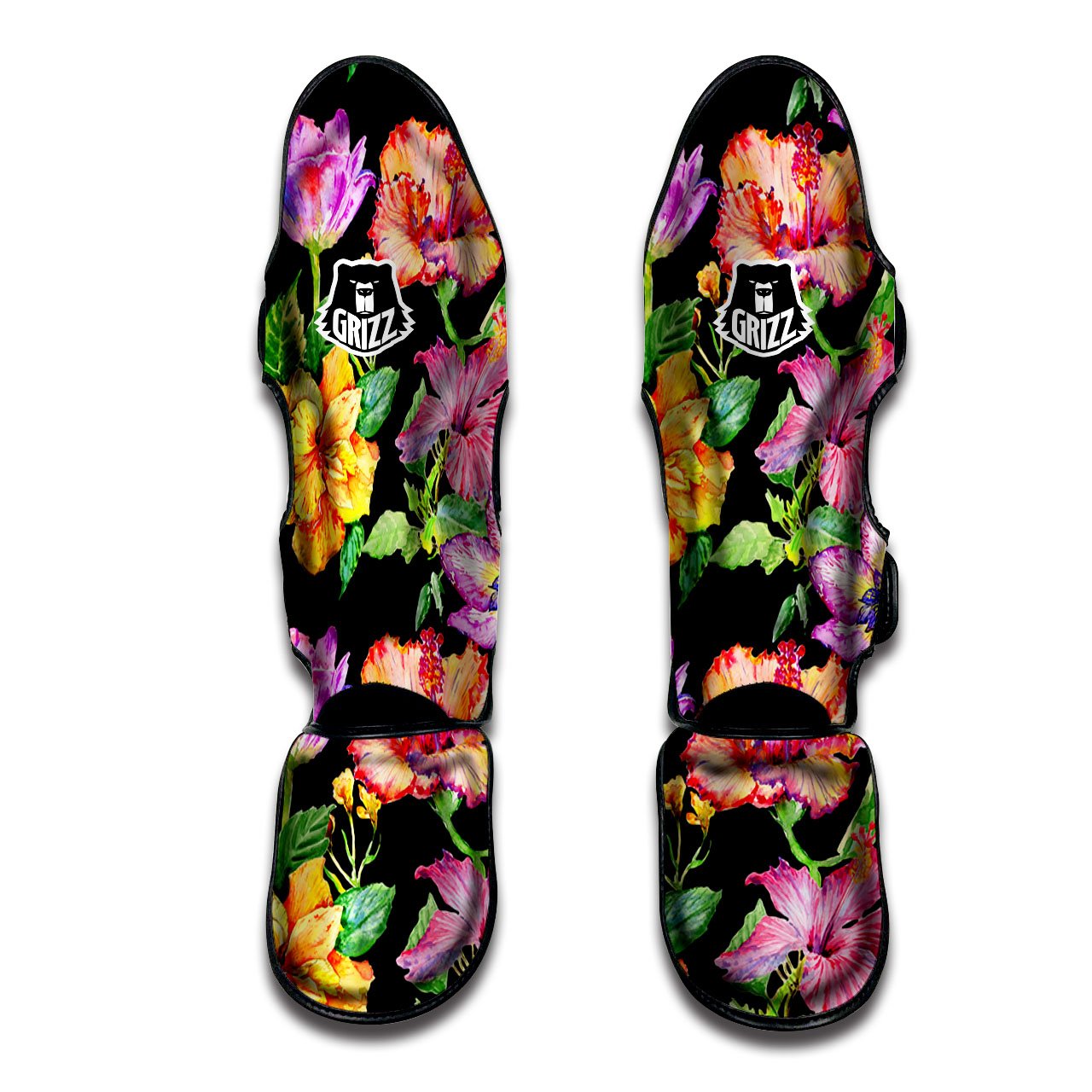 Flower Hawaiian Aloha Print Muay Thai Shin Guards-grizzshop