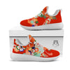 Flower Japanese Print White Athletic Shoes-grizzshop