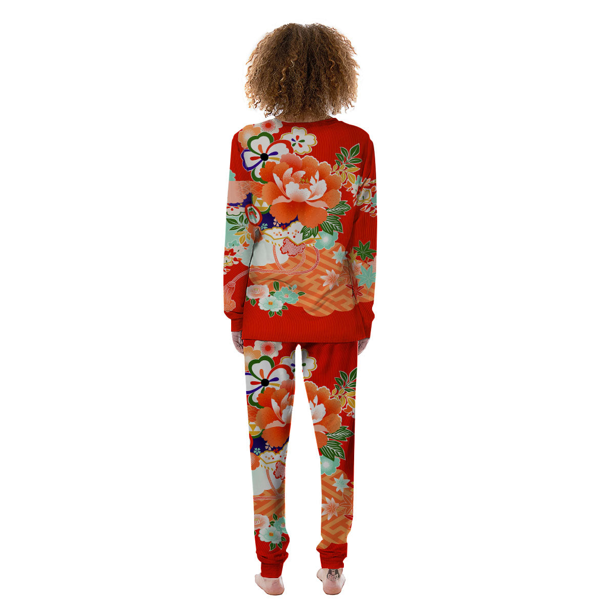 Flower Japanese Print Women's Pajamas-grizzshop
