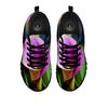 Flower Lily Purple Print Black Sneaker-grizzshop