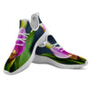 Flower Lily Purple Print White Athletic Shoes-grizzshop