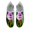 Flower Lily Purple Print White Athletic Shoes-grizzshop