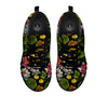 Flower Lily Water Print Pattern Black Sneaker-grizzshop