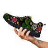 Flower Lily Water Print Pattern Black Sneaker-grizzshop