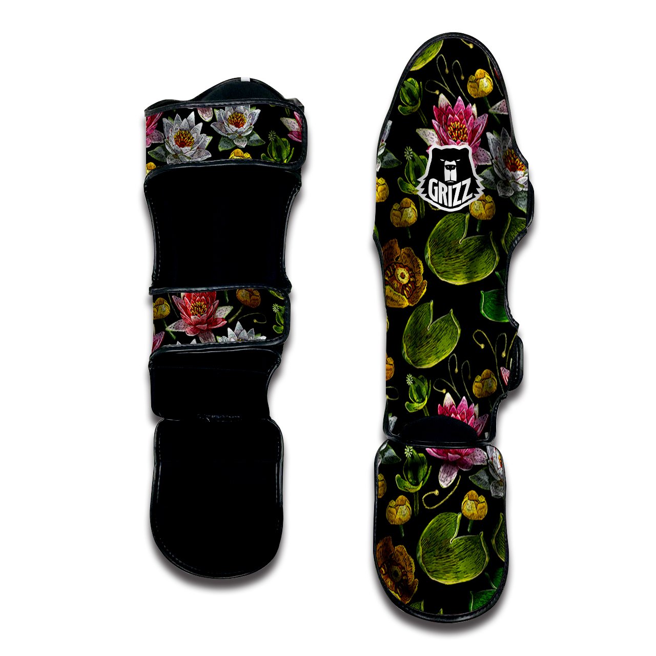 Flower Lily Water Print Pattern Muay Thai Shin Guards-grizzshop