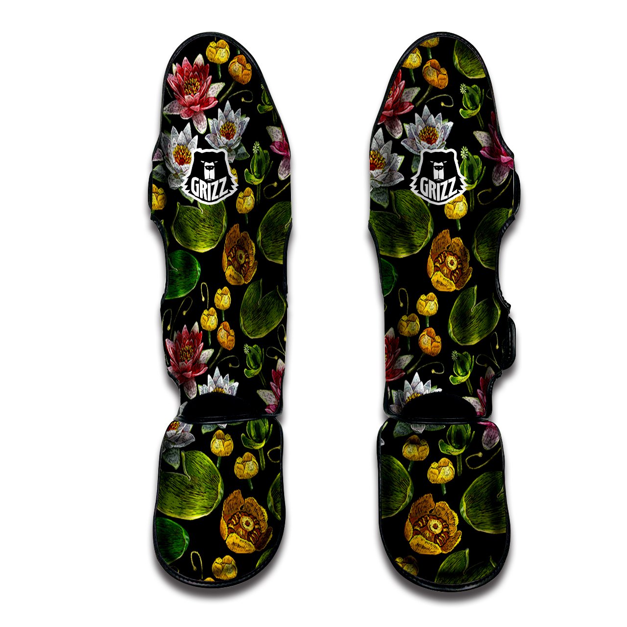 Flower Lily Water Print Pattern Muay Thai Shin Guards-grizzshop