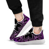 Flower Mandala Purple Print White Athletic Shoes-grizzshop