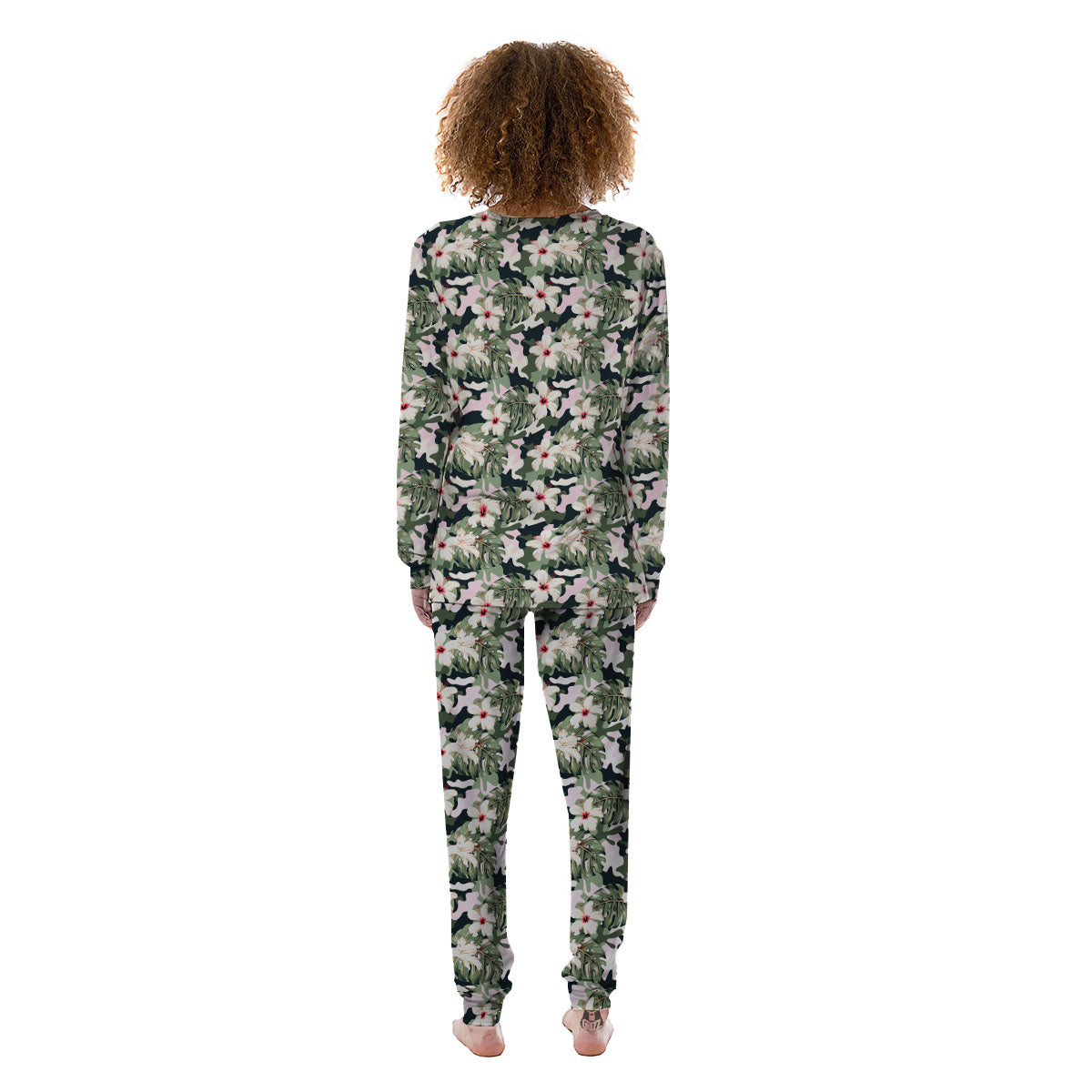 Flower Military Camouflage Print Pattern Women's Pajamas-grizzshop
