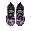 Flower Orchid Purple Print Pattern Black Sneaker-grizzshop