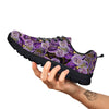 Flower Orchid Purple Print Pattern Black Sneaker-grizzshop