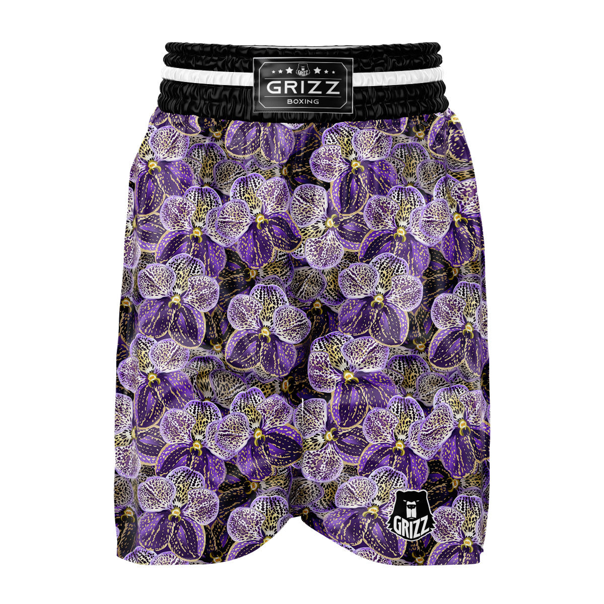 Flower Orchid Purple Print Pattern Boxing Shorts-grizzshop