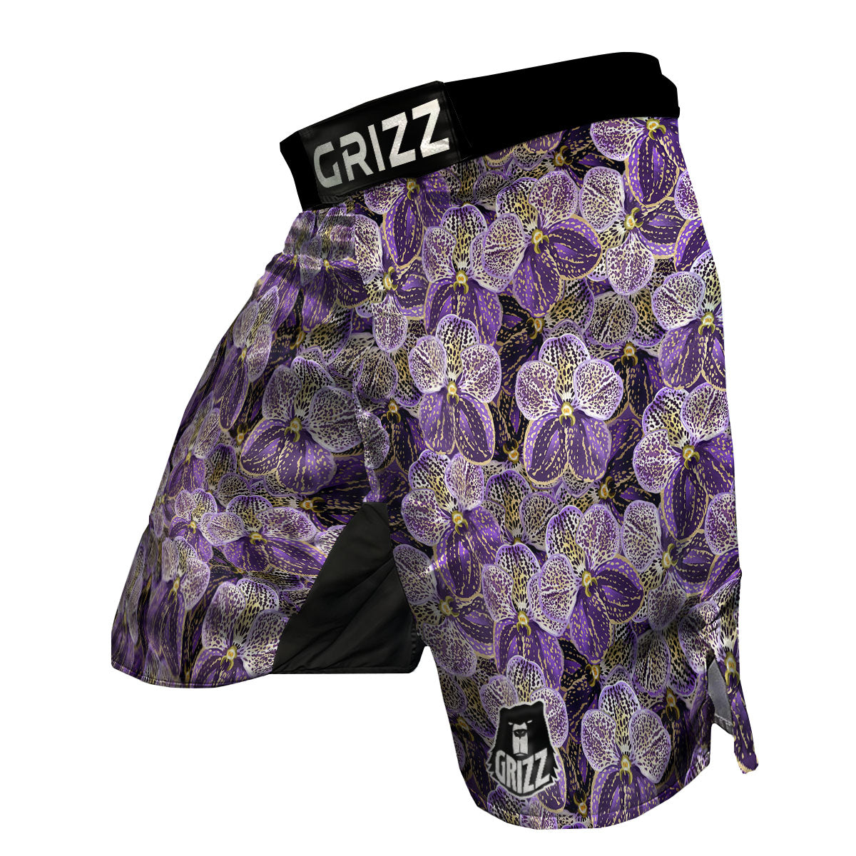Flower Orchid Purple Print Pattern MMA Shorts-grizzshop