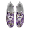 Flower Orchid Purple Print Pattern White Athletic Shoes-grizzshop