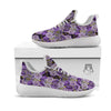 Flower Orchid Purple Print Pattern White Athletic Shoes-grizzshop