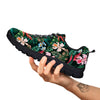 Flower Orchid Tropical Print Pattern Black Sneaker-grizzshop