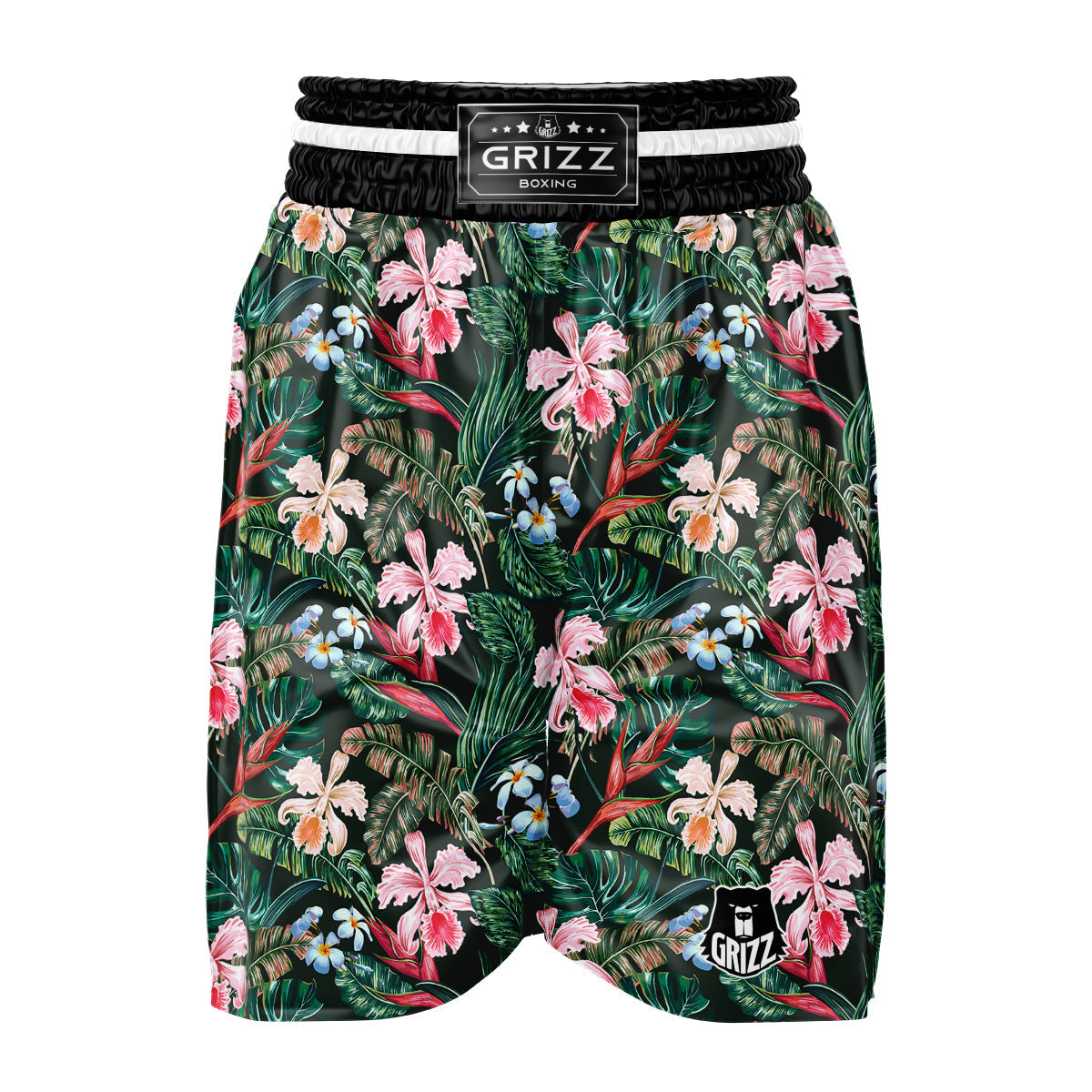 Flower Orchid Tropical Print Pattern Boxing Shorts-grizzshop