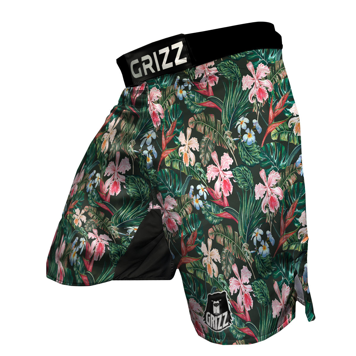 Flower Orchid Tropical Print Pattern MMA Shorts-grizzshop