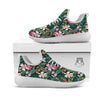 Flower Orchid Tropical Print Pattern White Athletic Shoes-grizzshop