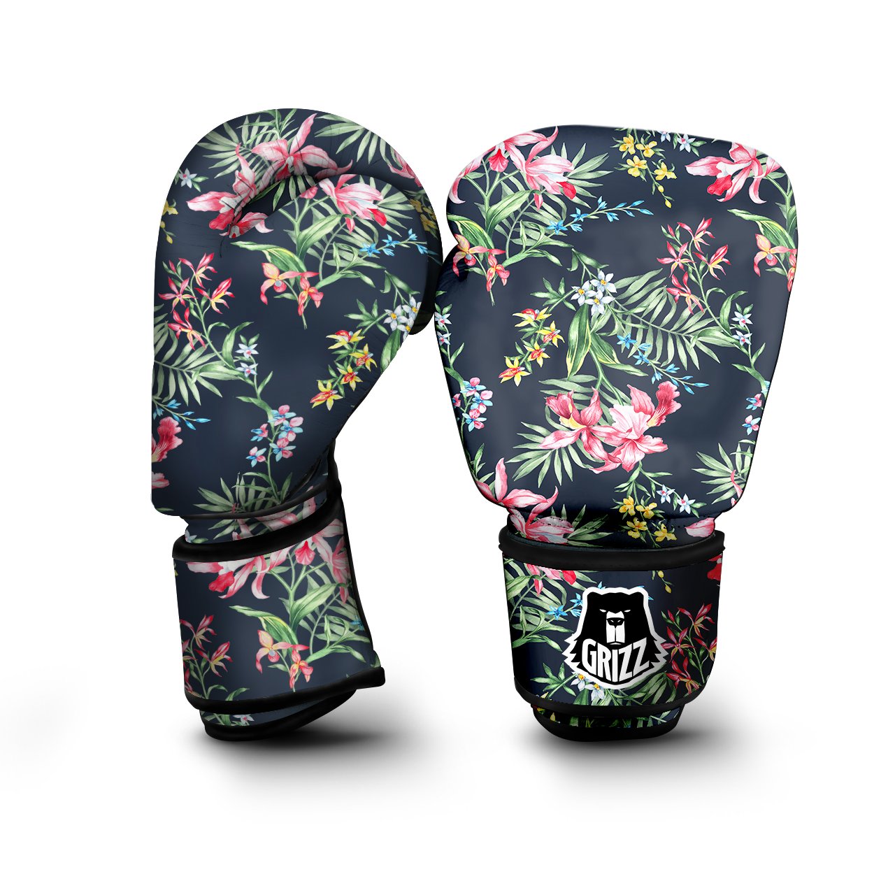 Flower Orchid Watercolor Print Pattern Boxing Gloves-grizzshop