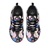 Flower Patchwork Pink Print Pattern Black Sneaker-grizzshop