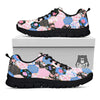 Flower Patchwork Pink Print Pattern Black Sneaker-grizzshop