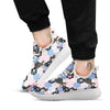 Flower Patchwork Pink Print Pattern White Athletic Shoes-grizzshop