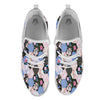 Flower Patchwork Pink Print Pattern White Athletic Shoes-grizzshop