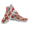 Flower Poinsettia Print Pattern White Athletic Shoes-grizzshop