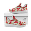 Flower Poinsettia Print Pattern White Athletic Shoes-grizzshop