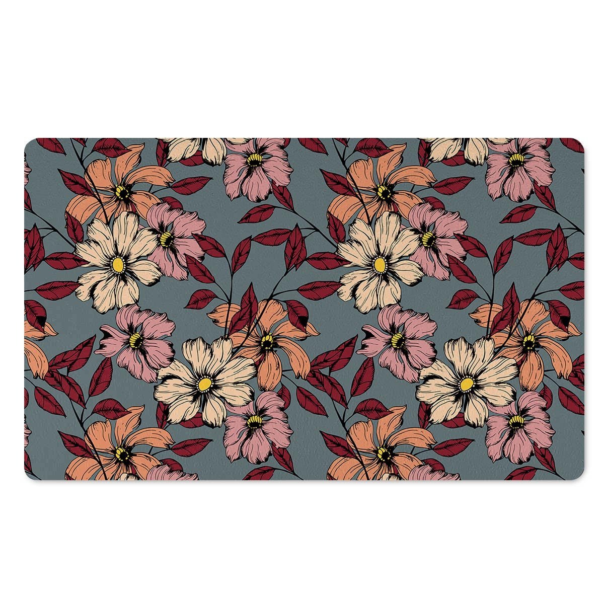 Flower Print Door Mat-grizzshop