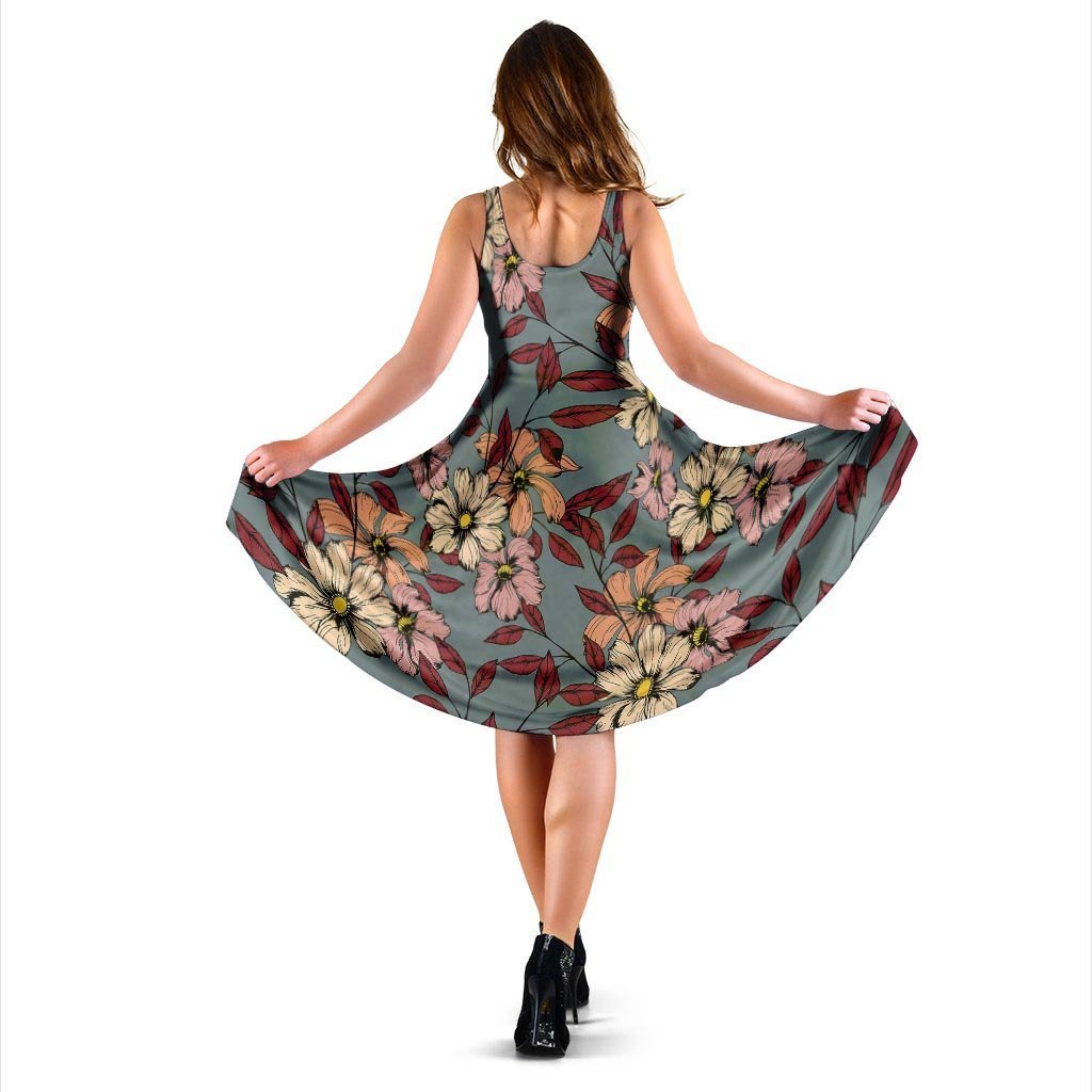 Flower Print Dress-grizzshop