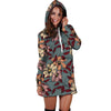 Flower Print Hoodie Dress-grizzshop