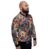 Flower Print Men's Bomber Jacket-grizzshop