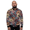 Flower Print Men's Bomber Jacket-grizzshop