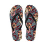 Flower Print Men's Flip Flops-grizzshop