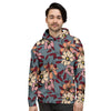 Flower Print Men's Hoodie-grizzshop