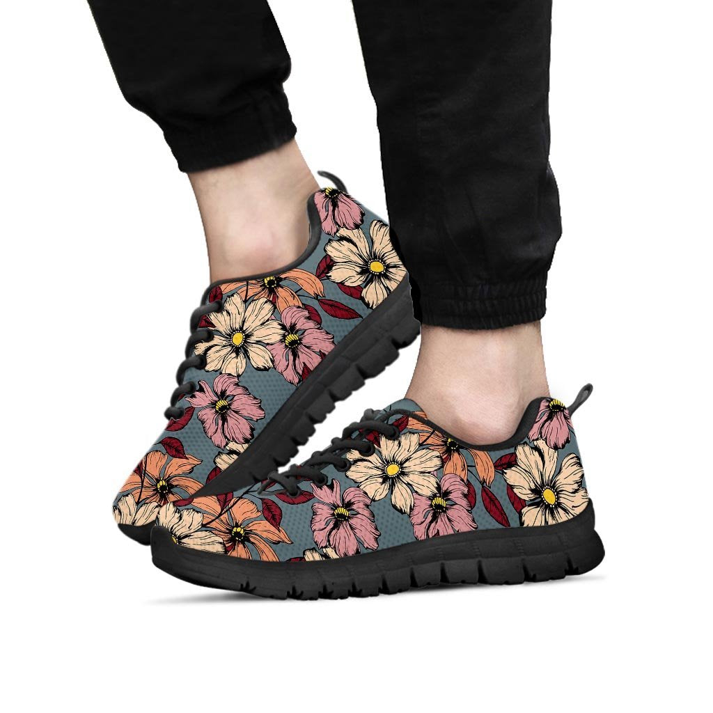 Flower Print Men's Sneakers-grizzshop