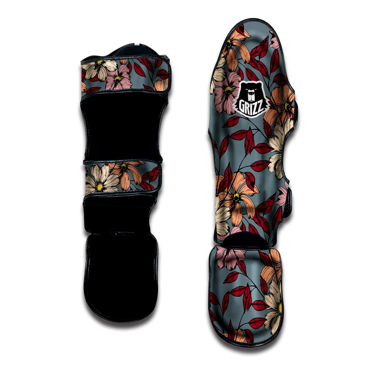 Flower Print Muay Thai Shin Guard-grizzshop