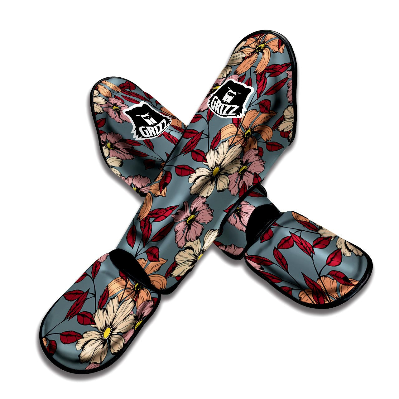 Flower Print Muay Thai Shin Guard-grizzshop