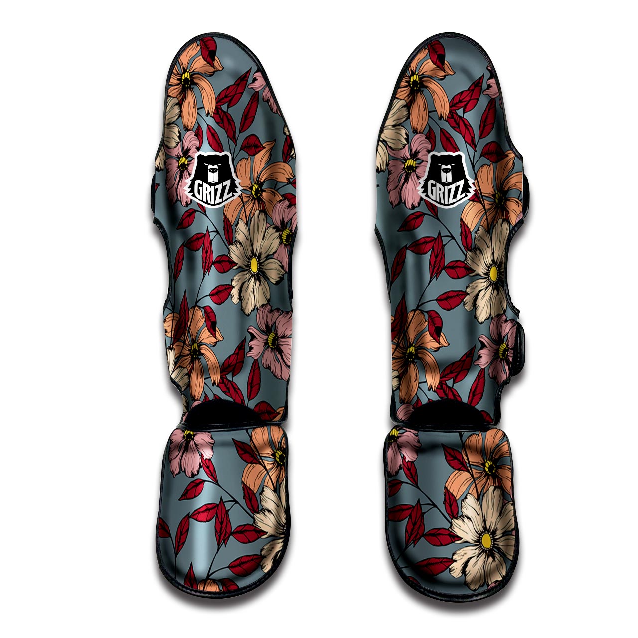 Flower Print Muay Thai Shin Guard-grizzshop