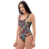 Flower Print One Piece Swimsuite-grizzshop