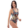 Flower Print One Piece Swimsuite-grizzshop