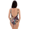 Flower Print One Piece Swimsuite-grizzshop