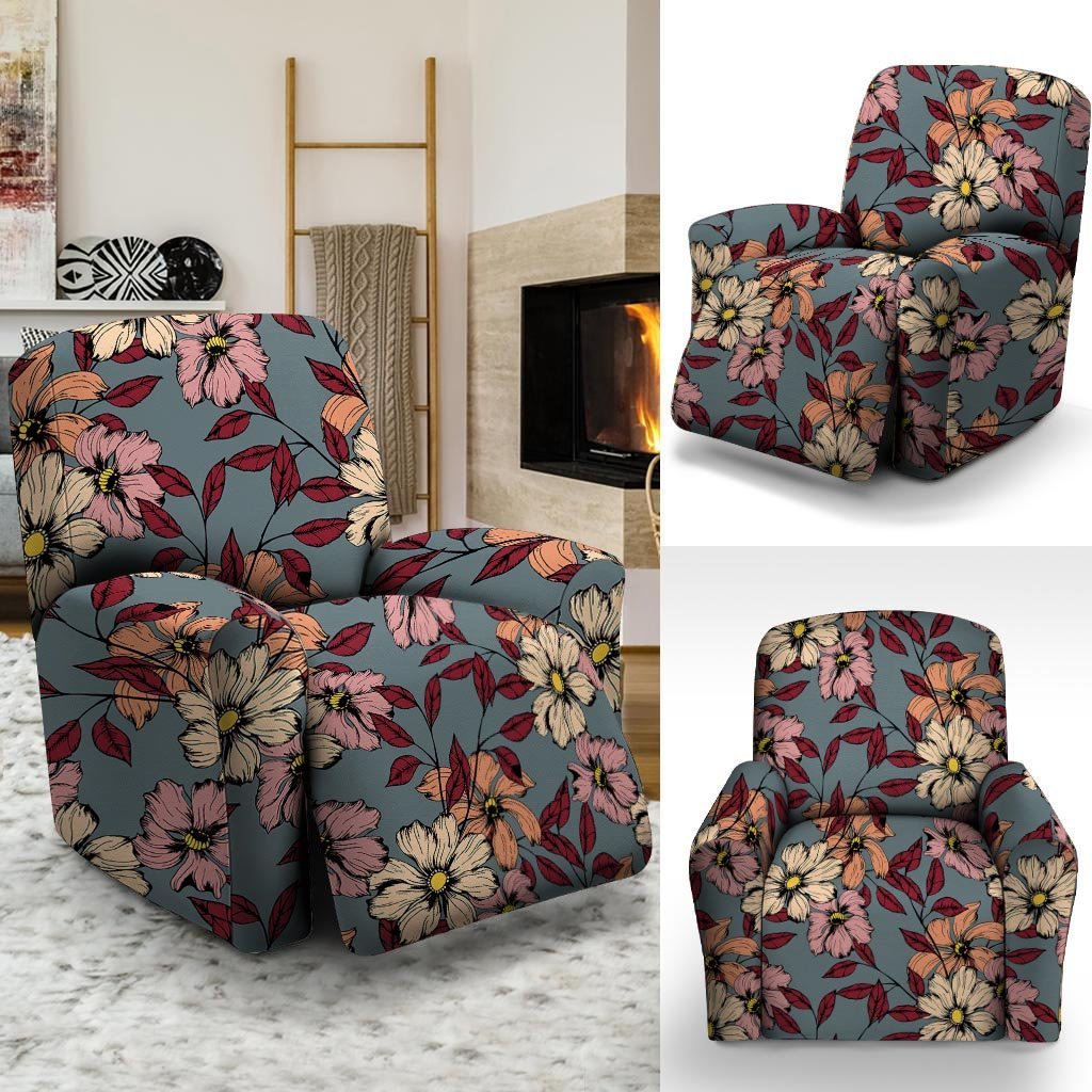 Flower Print Recliner Cover-grizzshop