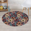 Flower Print Round Rug-grizzshop