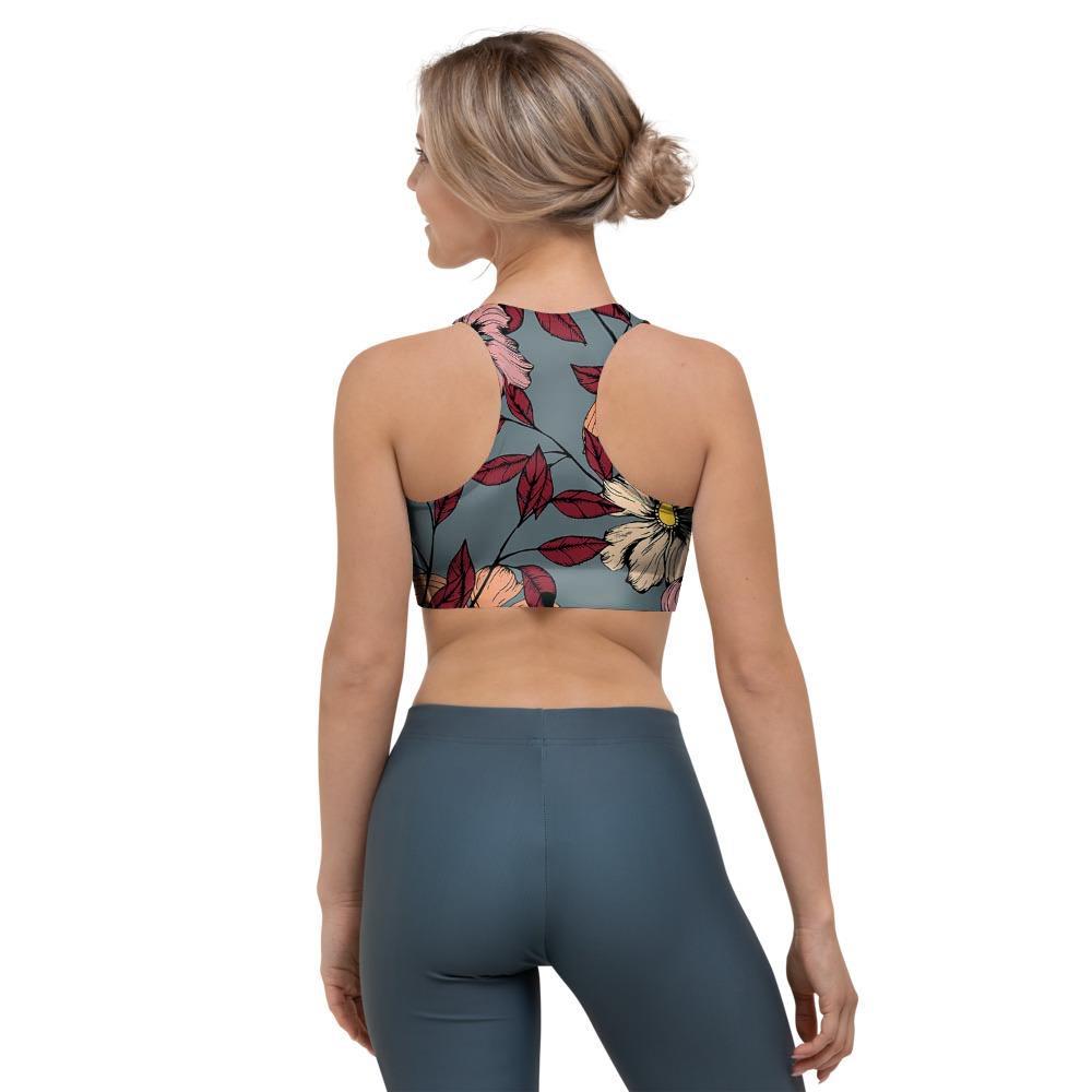 Flower Print Sports Bra-grizzshop