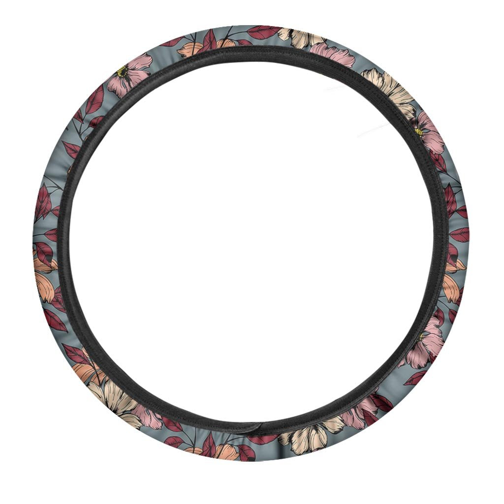 Flower Print Steering Wheel Cover-grizzshop